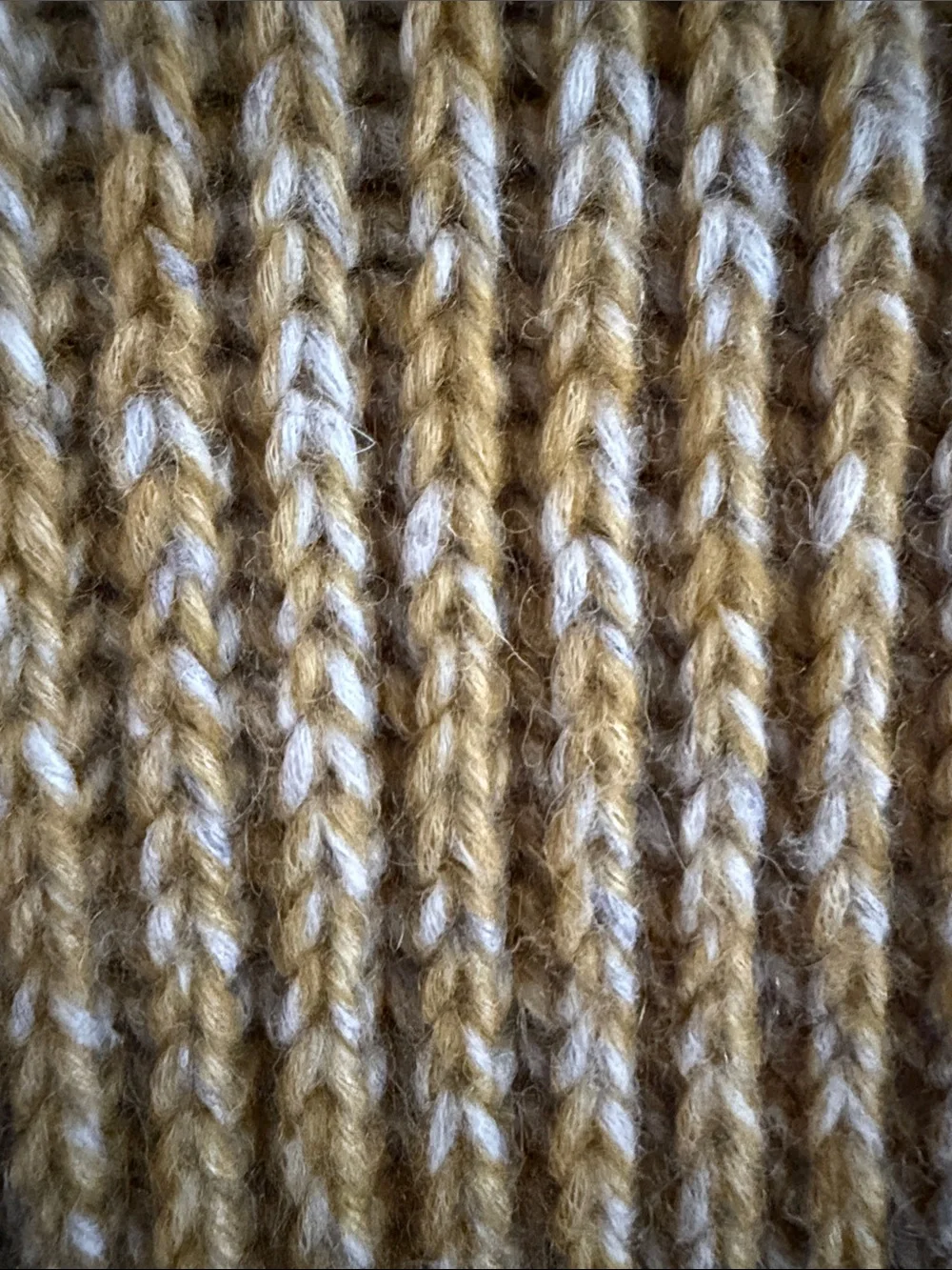 Banana Republic Ribbed Knit Scarf in Mustard and Ivory